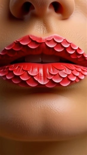 Fish Scale Lips 🐟✨ Satisfying Lipstick Transformation #asmr #lipart