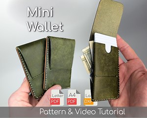 Card Holder Pattern Leather Craft Wallet Pattern PDF Download Leather Wallet Template DIY Wallet Tutorial Video Instructions - Etsy