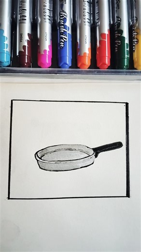 how to draw a fry pan #childrensart #kids