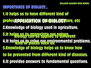 IMPORTANCE OF STUDYING BIOLOGY