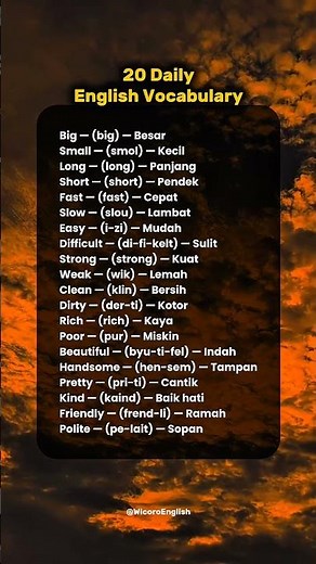 20 Common Adjectives | Belajar Bahasa Inggris untuk Pemula