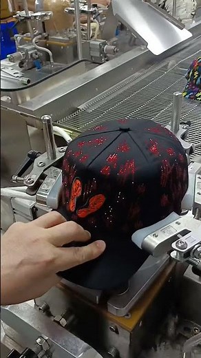 Custom premium 5 panel snapback hat with embroidery and rhinestones logo.