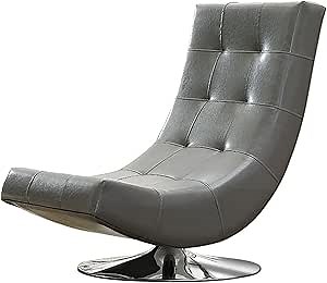 Benjara Trinidad Contemporary Swivel Chair, Gray
