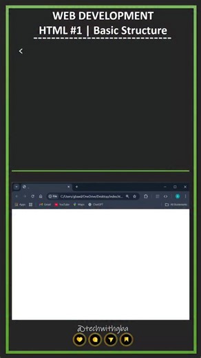 💻 HTML•CSS•JavaScript•Python on Instagram: "HTML Basic Structure . . . Like . Share. Follow. Share . . . #webdevelopment #html"