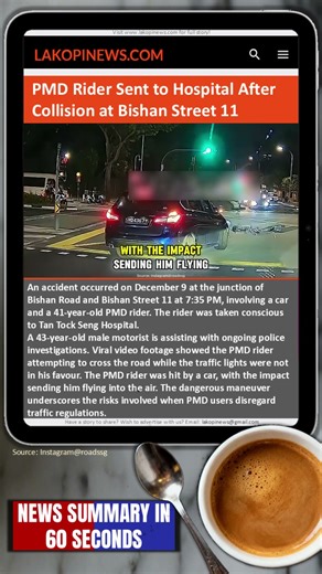 PMD Rider Sent to Hospital After Collision at Bishan Street 11