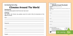 Climates Around The World Worksheet