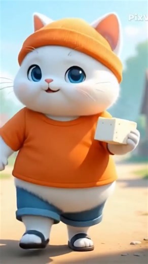 Cute white cat and mama frying tempe #funny #cat #kucing #comedi #funnyshort#cartoon