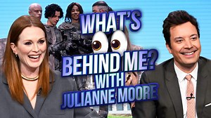 19K views · 438 reactions | Julianne Moore and Jimmy take turns giving each other clues to guess the random scenes happening behind them, like "Mrs. Doubtfire juggling bowling pins outside a Hot Topic," before the clock runs out. | The Tonight Show Starring Jimmy Fallon | Facebook
