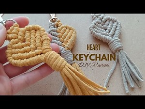 Gorgeous DIY Macrame Keychain, Two-Color Heart Key Chain Tutorial