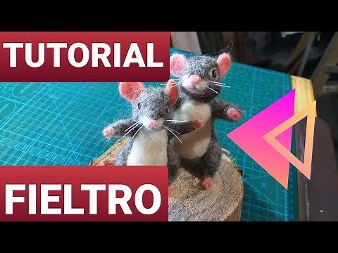 CÓMO HACER RATONCITO CON FIELTRO AGUJADO, LANA , VELLÓN , how to make mouse needle felting TUTORIAL