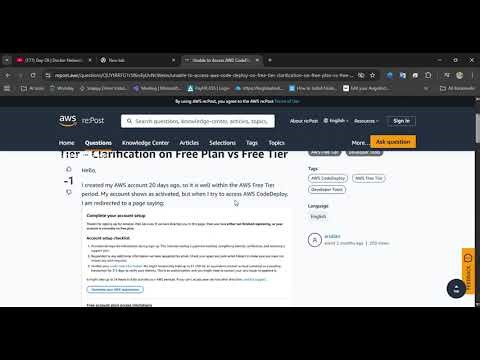 Unable to Access AWS CodeDeploy on Free Tier – Clarification on Free Plan vs Free Tier AWS re Post