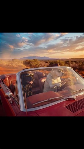 Just two Labradors, a classic convertible, and the open road through the Outback 😎 #dog #labrador