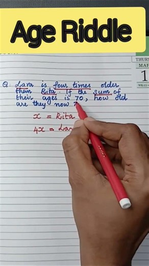 Algebra Made EASY: The Age Problem Trick ✨ #maths #age #riddles #challenge #shorts #learn #viral