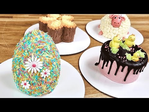 4 Simple Easter Cakes🐣Easter Cake Decoration recipe