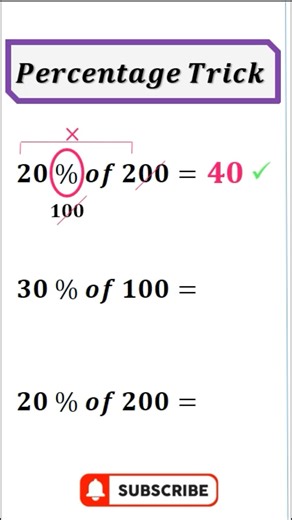 Percentage trick #maths #percentage