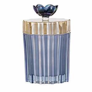 Doge Blue Tall Glass Box with Lid