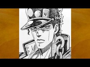 Jotaro Kujo Pencil Sketch | Powerful Anime Style Step by Step