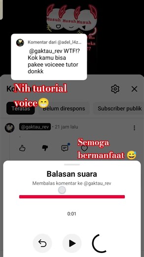 tuh tutorial voice sebenarnya aku gak tau kok ada kayak gitu😅🙏