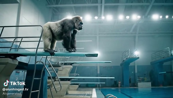Gorilla Vlog: Diving Board Stunts at the Pool!