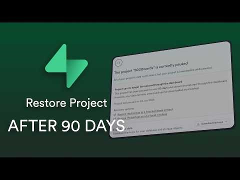 How To Recovered Supabase Project After 90 Days Pause 🚨