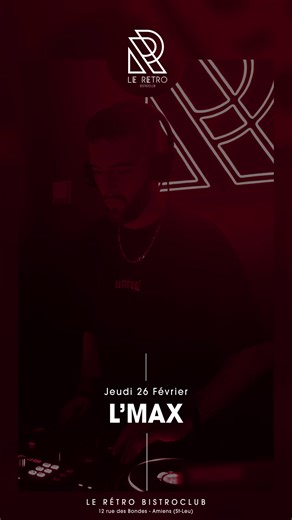 𝗟𝗲 𝗥𝗲𝘁𝗿𝗼 𝗕𝗶𝘀𝘁𝗿𝗼𝗰𝗹𝘂𝗯 > 𝗟'𝗠𝗔𝗫 --------------------------- ➥ 𝗟'𝗠𝗔𝗫 est un Dj/producteur français, passionné de Techno et Hardmusic. Il saura vous transporter dans son univers mélodique et ses fins de sets énervés Il trouve son inspiration entre la techno et le monde Gabber Il eu l’occasion de se produire dans des clubs tel que le complexe Cap’tain, l’H2O, Zoo Club aux côtés d’artistes comme MAD DOG et ANGERFIST… et ses tracks furents joué en festival comme le So W’happy et 