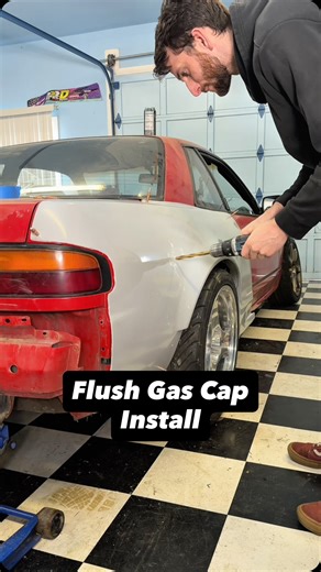 Tyler Mayer✌🏻 on Instagram: "Quick and dirty flush gas cap install on my s13 drift car #driftcar #drifting #s13 #240sx"