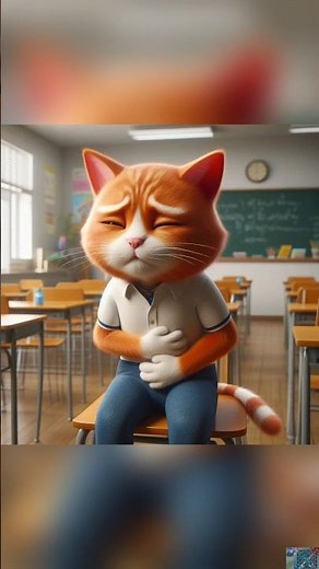 cute cat pooping in his pants #cat #cartoon #ai #catlover #cutecat