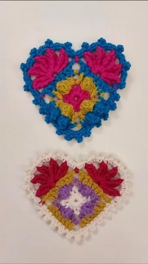 3 crochet hearts for Valentines Day