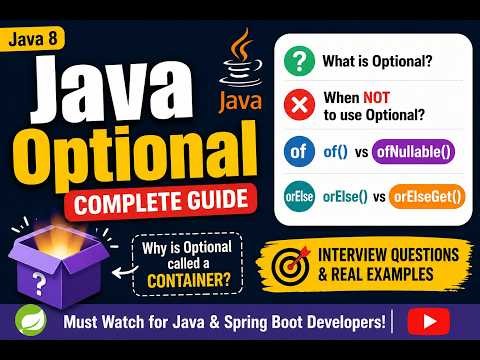 Java 8 Optional Class Complete Tutorial | Common Mistakes | Interview Questions | Spring Boot
