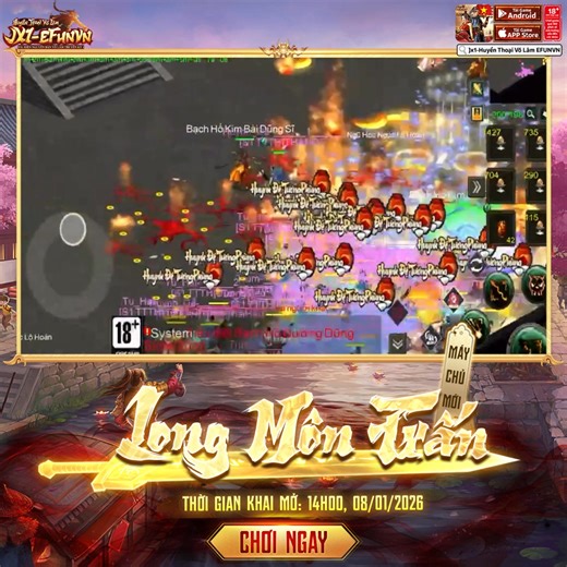 🔥 KHAI MỞ MÁY CHỦ: LONG MÔN TRẤN 🕑14H – Ngày 08/01 💥 Đội ngũ EFUN chính chủ – Vận hành ổn định 6 năm! ━━━━━━━━━━━━━━━━━━━ 🎁 ƯU ĐÃI TÂN THỦ 🔑 CODE: JX1EFUNVNTHP ( Thần Hành Phù 7 ngày) 💫 Vòng sáng hỗ trợ tân thủ cấp 30 ⚡ X2 EXP 24h đầu game ━━━━━━━━━━━━━━━━━━━ 🧿 Bản đồ xanh chuẩn gốc – Không cân chỉnh mất chất 👥 Cộng đồng VIP: fb.com/share/g/1UnYYB5MqP 📝 Đăng ký nhận code: id.efun.vn/register 📩 Inbox hỗ trợ: m.me/jx1efunvnmobile | JX1 Efunvn Mobile