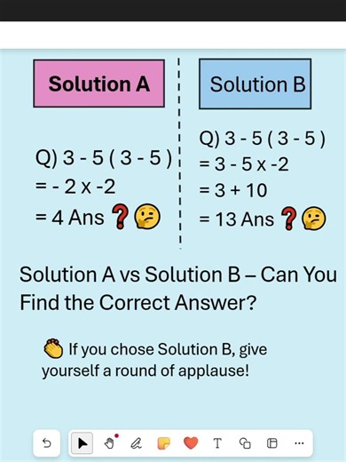 Which Solution Is Correct? 🤔 Solution A or Solution B? | Math Challenge #maths #mathstricks