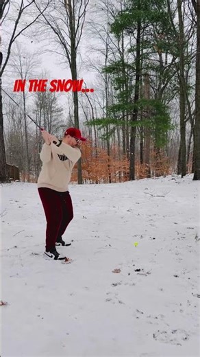First Swing After Speed Training… Instant Top😅 #golf #shorts #fat52golf #golfswing #golfshorts #snow