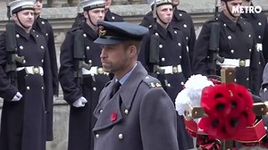 Two minutes silence on Remembrance Sunday ceremony at The Cenotaph