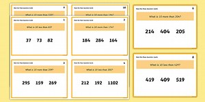 10 More or Less Question Cards