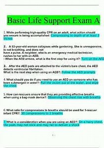 Basic Life Support Exam A complete solution6285