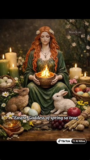 Spring awakens what is ready to grow. Eostre, goddess of love, fertility, and abundance 🌸 #Eostre #SpringFertility #GoddessEnergy #LoveAbundance #NewBeginnings