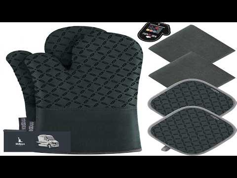 KEGOUU Oven Mitts and Pot Holders 6pcs Set Kitchen Oven Glove High