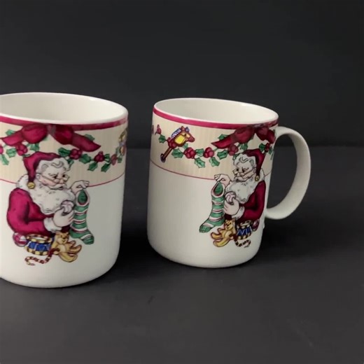 Fitz and Floyd Santa Mugs Set: Vintage Christmas Coffee Mugs - Etsy UK
