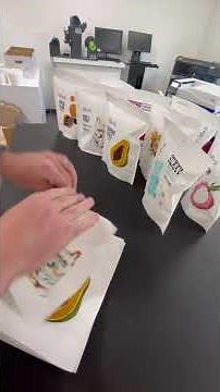 OKI Pouch Printing Pro 9542 printing directly onto plastic recyclable pouches CMYK+W #pouchprinting