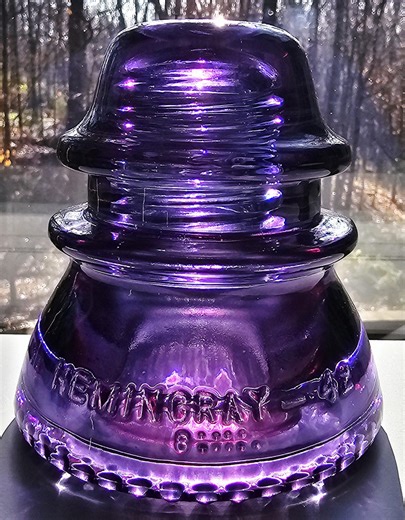 Antique Glass Insulators Stained for Stunning Colors. These Hemingray-42 Glass Insulators Were Produced in the 1920's.