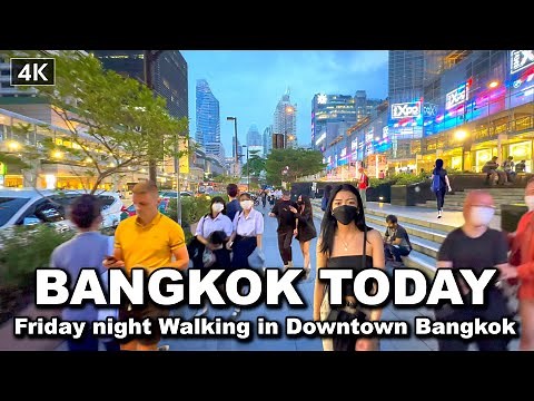 【🇹🇭 4K】Friday night Walking in Downtown Bangkok 2022 - Pratunam To Siam Square