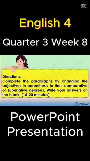 English 4 Quarter 3 Week 8 - Adjectives: Degrees of comparison MATATAG PowerPoint Presentation