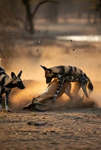 Wild Dog Air Tackle | Impala Brought Down 🐕🦌