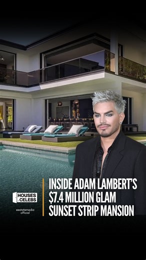 Estate Media on Instagram: "Adam Lambert’s glam $7.4M Sunset Strip stunner is on the market! 😱✨ Step inside this rockstar-worthy home with insane views, luxe finishes, and serious style. Don’t miss your chance to own a piece of Hollywood glam! 🏡🌅 ⁠ #AdamLambert #CelebrityRealEstate #SunsetStrip #LuxuryListing #LARealEstate #MansionTour #ForSale #DreamHome #RockstarLife"