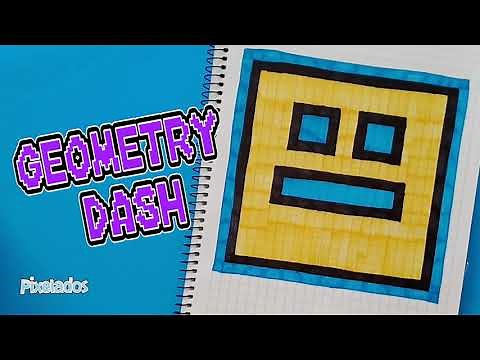 HOW TO DRAW GEOMETRY DASH PIXEL ART CUBE - PIXELADOS