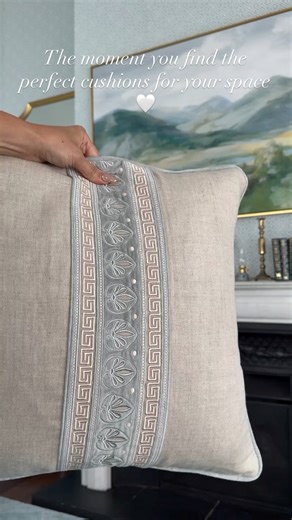 Imen kannouj on Instagram: "The moment I saw these cushions, I knew they’d be perfect for our living room — they have that classic style I love and are so easy to mix and match 🤍 Here’s how I styled them in two different ways. I layered the rich blues and greens across our velvet sofas and armchairs to create a look that feels timeless, cozy and elegant. The beautiful detailing gives that grandmillennial feel — traditional, and inviting 🥰 I also mixed in some neutral cushions with the horse em