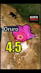 2.1M views · 9.1K reactions |  ¡Aviso de sismo detectado!  Región: ORURO, BOLIVIA  Magnitud: 4.5  Profundidad: 192 km  Ubicación: A 130 km al oeste-suroeste de Challapata, Bolivia  Hora local: 19:04 (07 de mayo de 2025) #Sismo #Bolivia #Oruro #Terremoto #Temblor #ÚltimaHora #AlertaMundial | Alerta Mundial / Terremotos y Desastres | Facebook