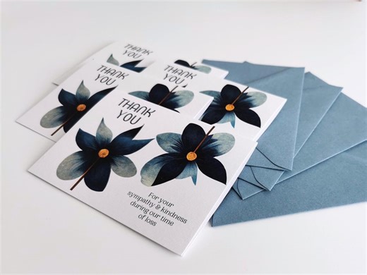 Collection of Thank You Cards Send After Death/celebration of Life to Funeral Guests, Thanks for Sympathy & Kindness, Support, Love 8 Pack - Etsy