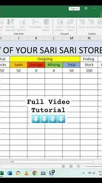 Sari Sari Store Inventory and Income monitoring Tutorial using Excel FULL VIDEO TAGALOG