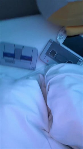 Cuddling in bed. Wearing my retainer #modded #3ds #psvita